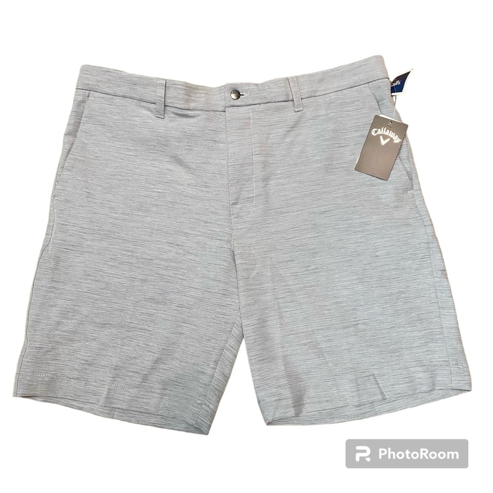 NWT Callaway Opti Dri Heather Navy Sun Protection Stretch Golf Shorts Sz 38